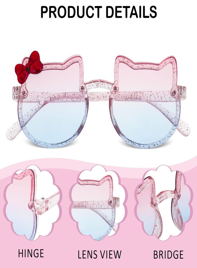 SYGA Kids Goggles, Modern Stylish Eyewears for Boy's and Girls, Colorful Cat Shape, Suitable for Age 3 to 8 Years (TransBlue&GrdientPink) (TransBlue&GrdientPink) - Image 4
